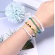 24 Pcs Handmade Beaded Bracelets For Women Adjustable Crystals Stretch Bracelet Colorful Elastic Beaded Anklet Bracelets Set